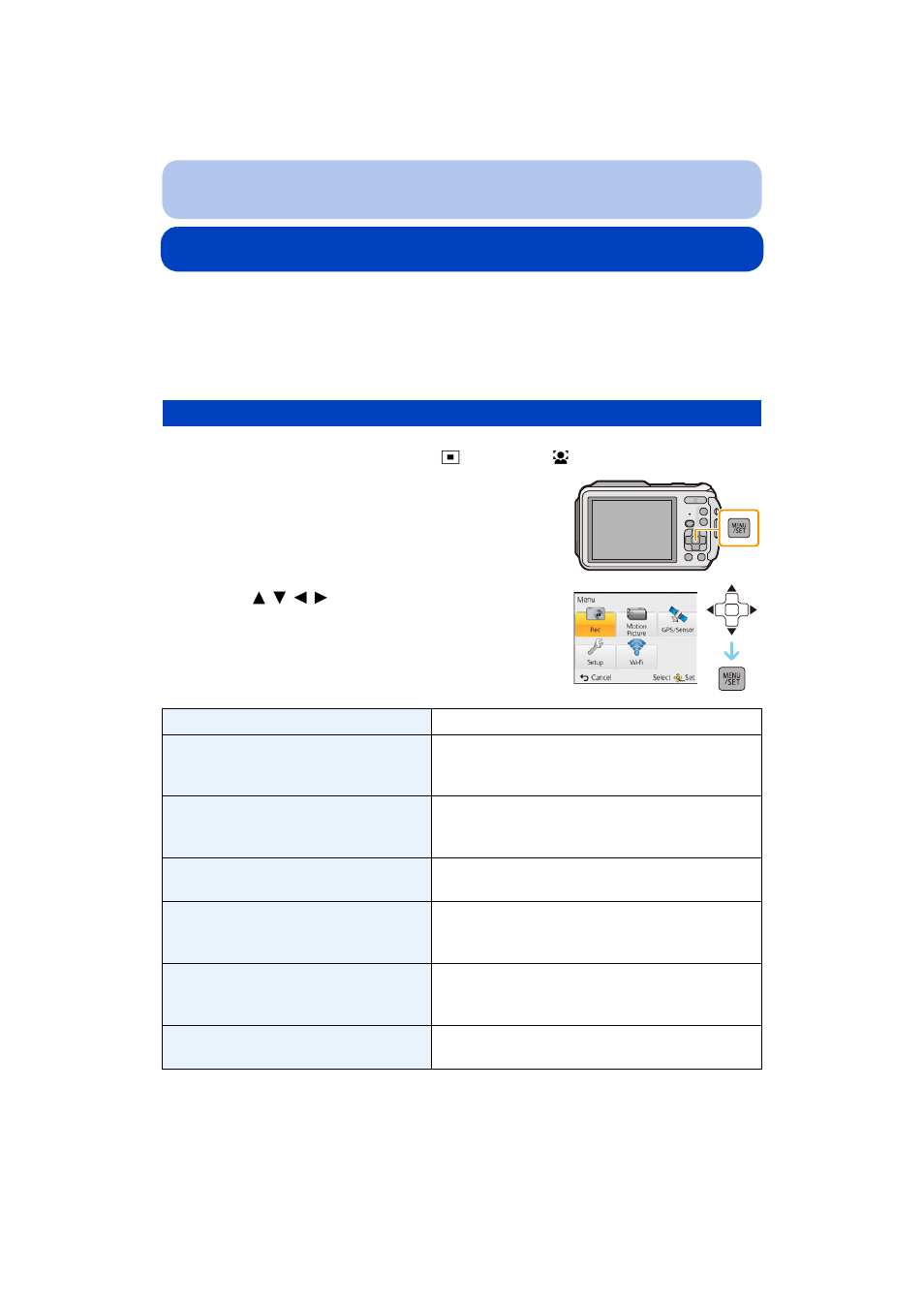 Setting the menu, Setting menu items, P48) | Panasonic DMC-TS5D User Manual | Page 48 / 277