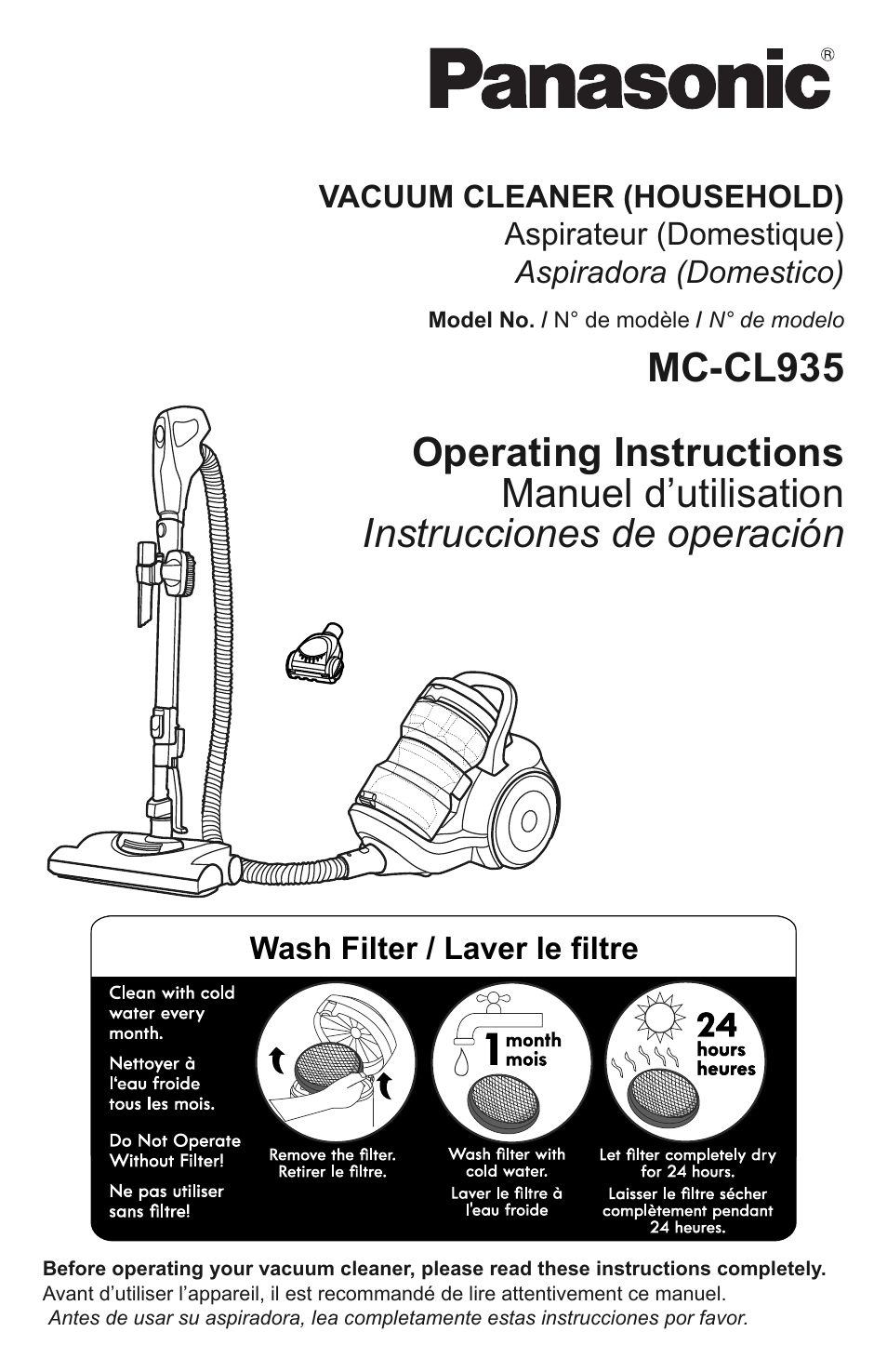 Panasonic MC-CL935 User Manual | 56 pages