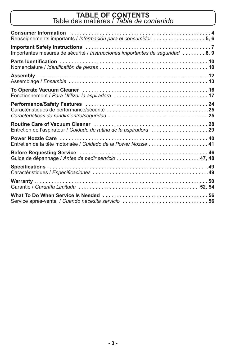 Panasonic MC-CL935 User Manual | Page 3 / 56
