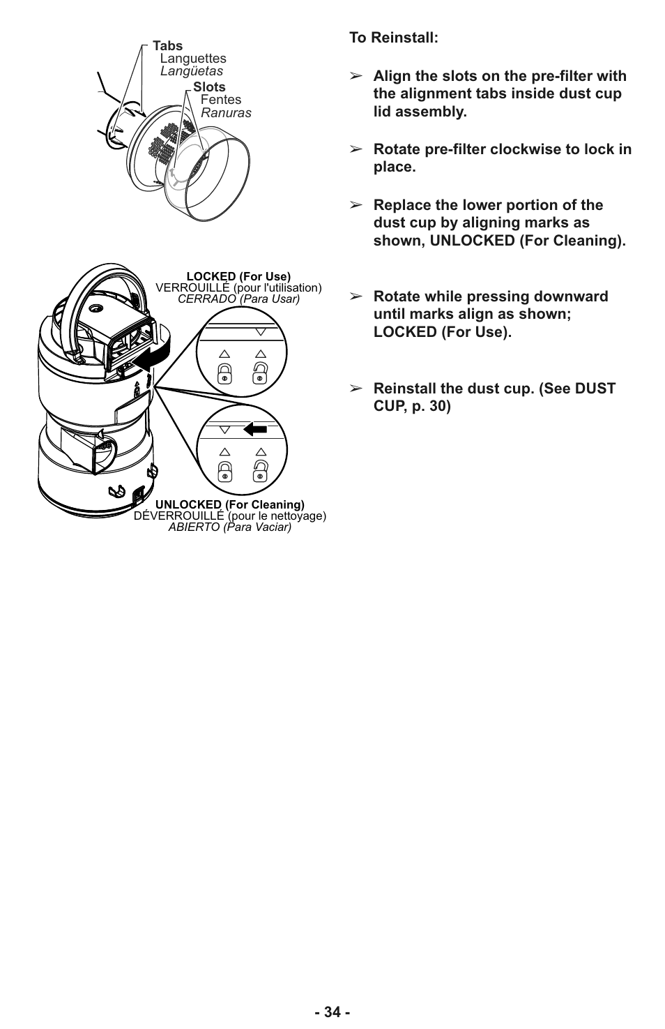 Panasonic MC-CL935 User Manual | Page 34 / 56