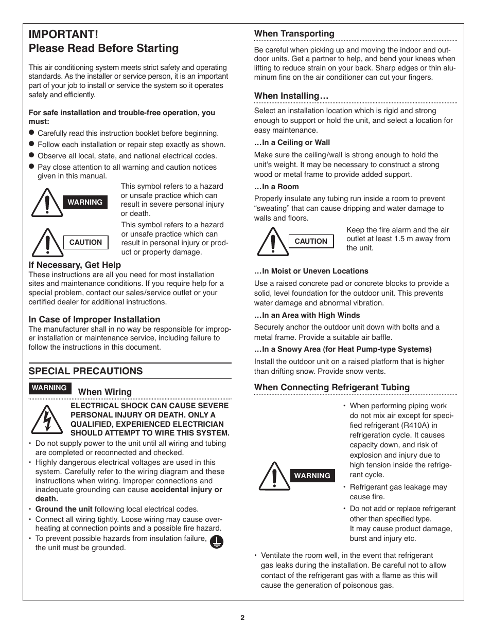 Important! please read before starting | Panasonic KE12NB41 User Manual | Page 3 / 24