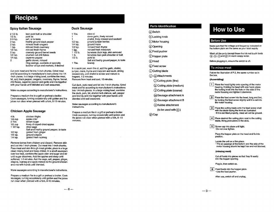 Parts identification, Before use, Parts identification - 3 | How to use | Panasonic MK-G20NR-W User Manual | Page 5 / 12
