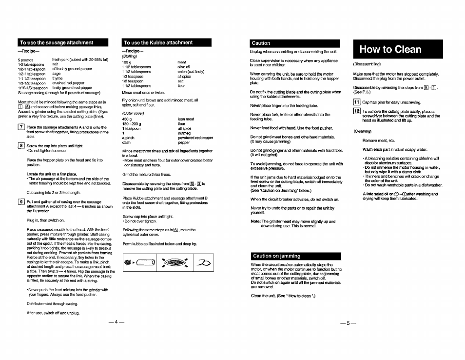 Caution, How to clean, How to use — 5 | Cautions | Panasonic MK-G20NR-W User Manual | Page 7 / 12