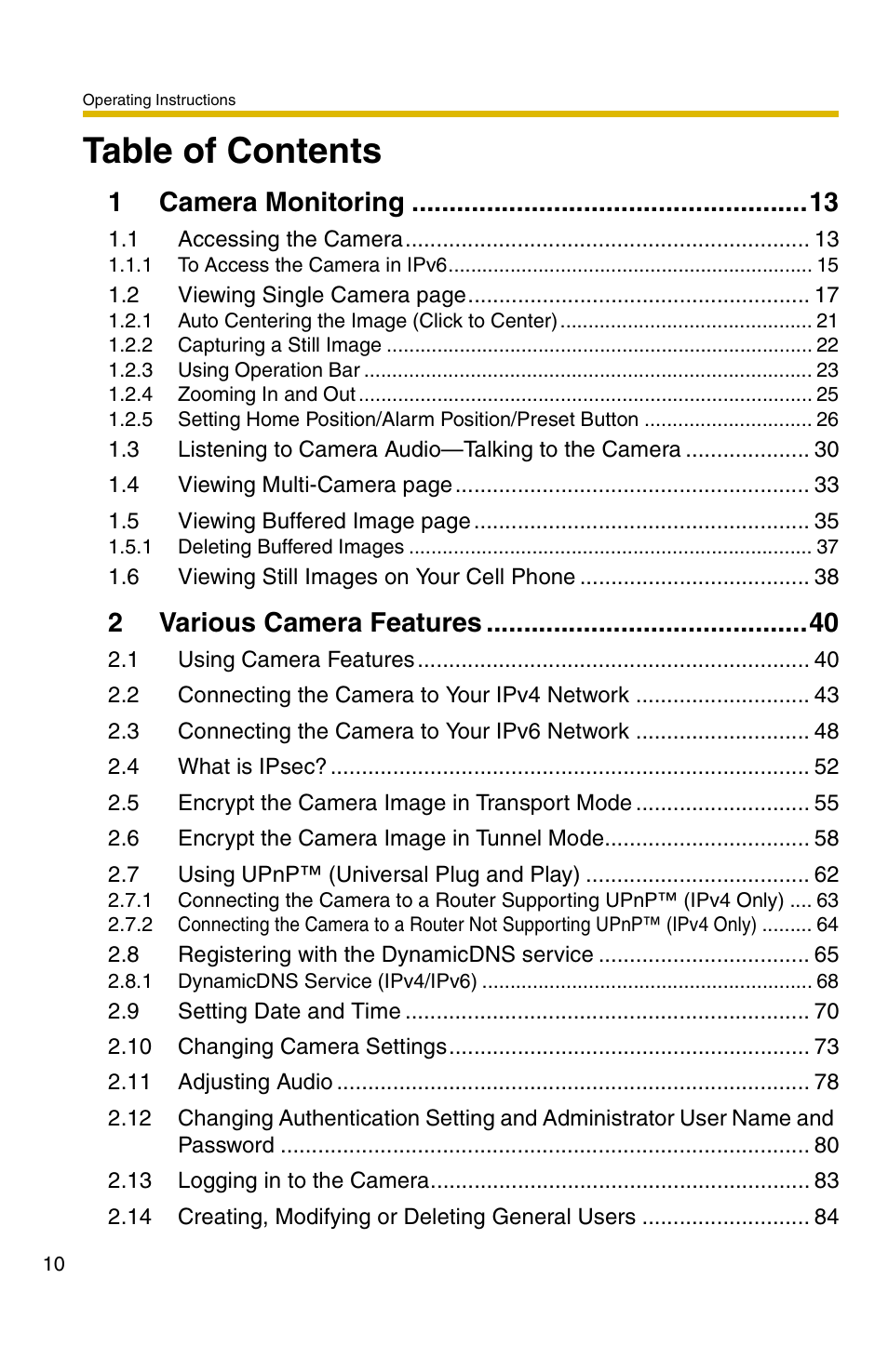 Panasonic KX-HCM110A User Manual | Page 10 / 176