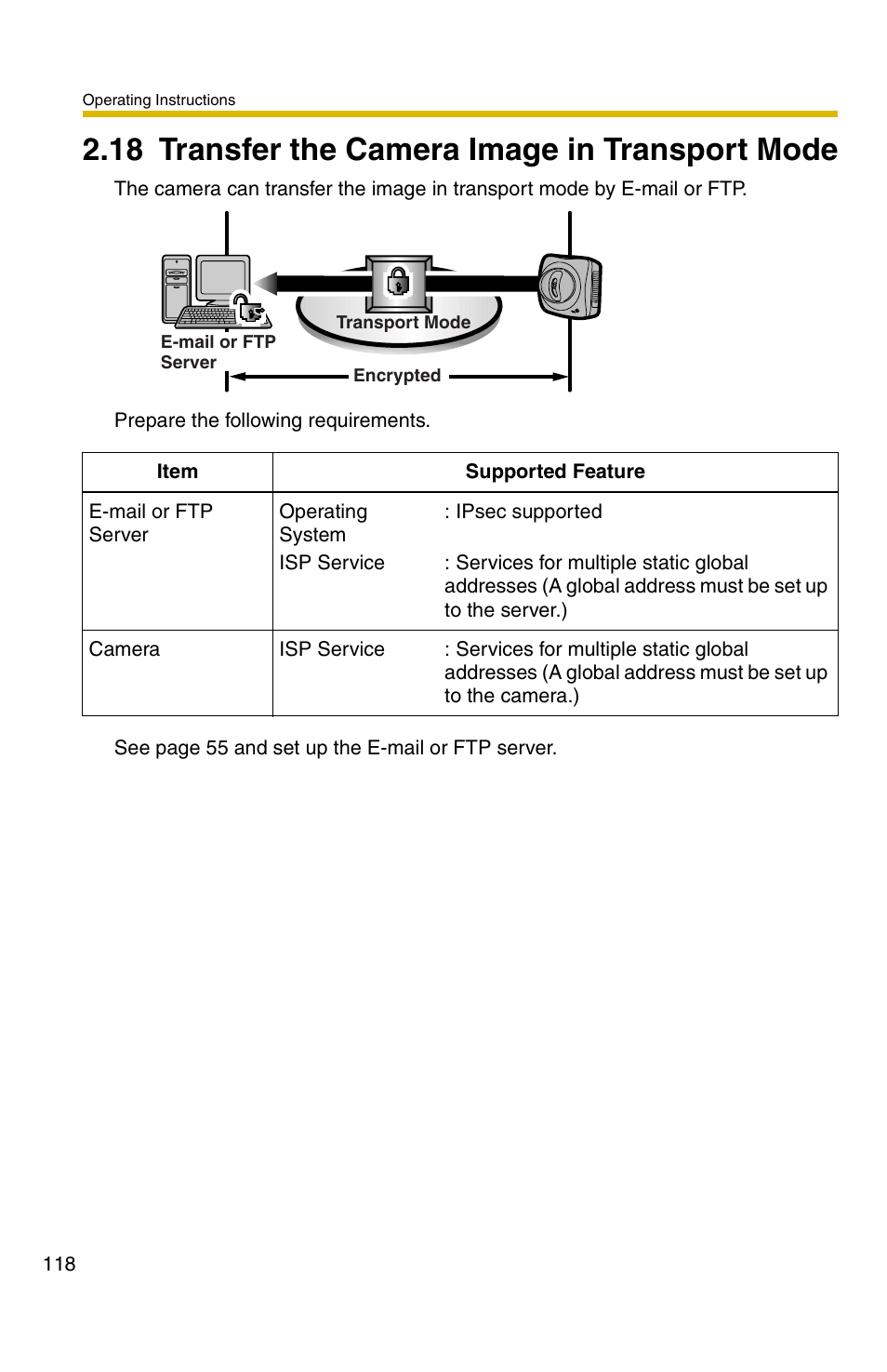 18 transfer the camera image in transport mode | Panasonic KX-HCM110A User Manual | Page 118 / 176
