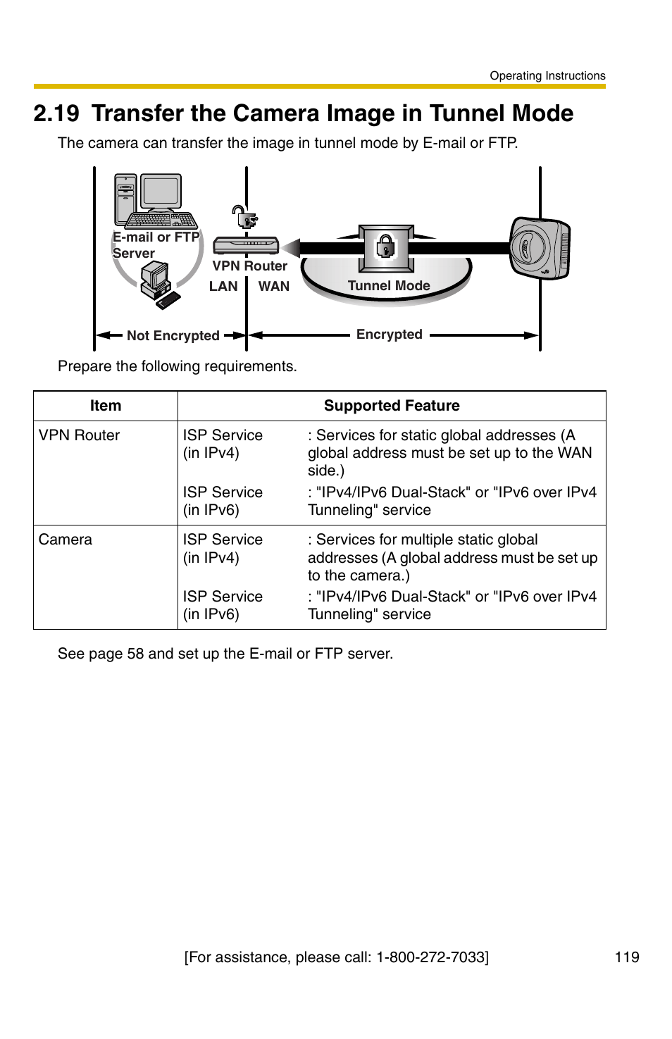 19 transfer the camera image in tunnel mode | Panasonic KX-HCM110A User Manual | Page 119 / 176