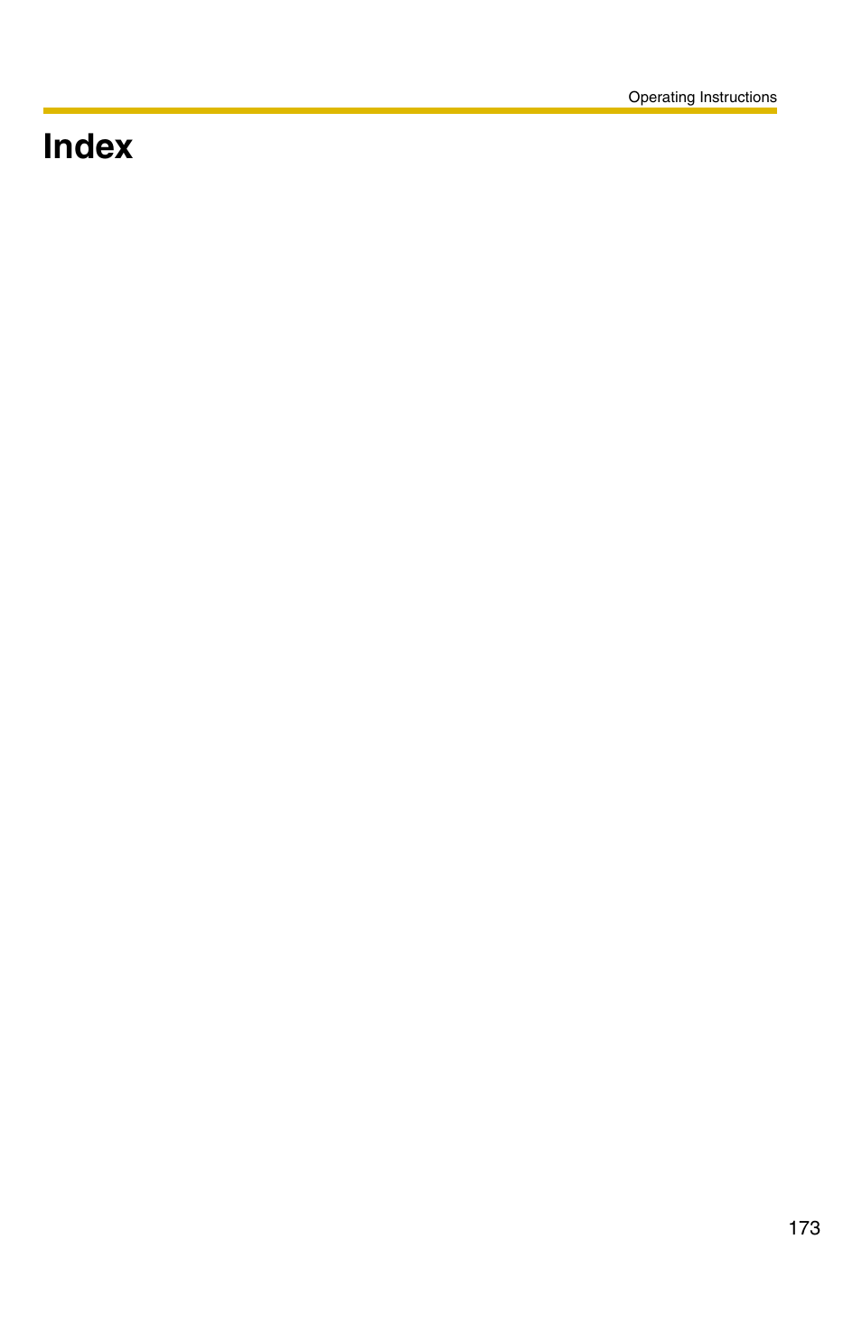 Index | Panasonic KX-HCM110A User Manual | Page 173 / 176