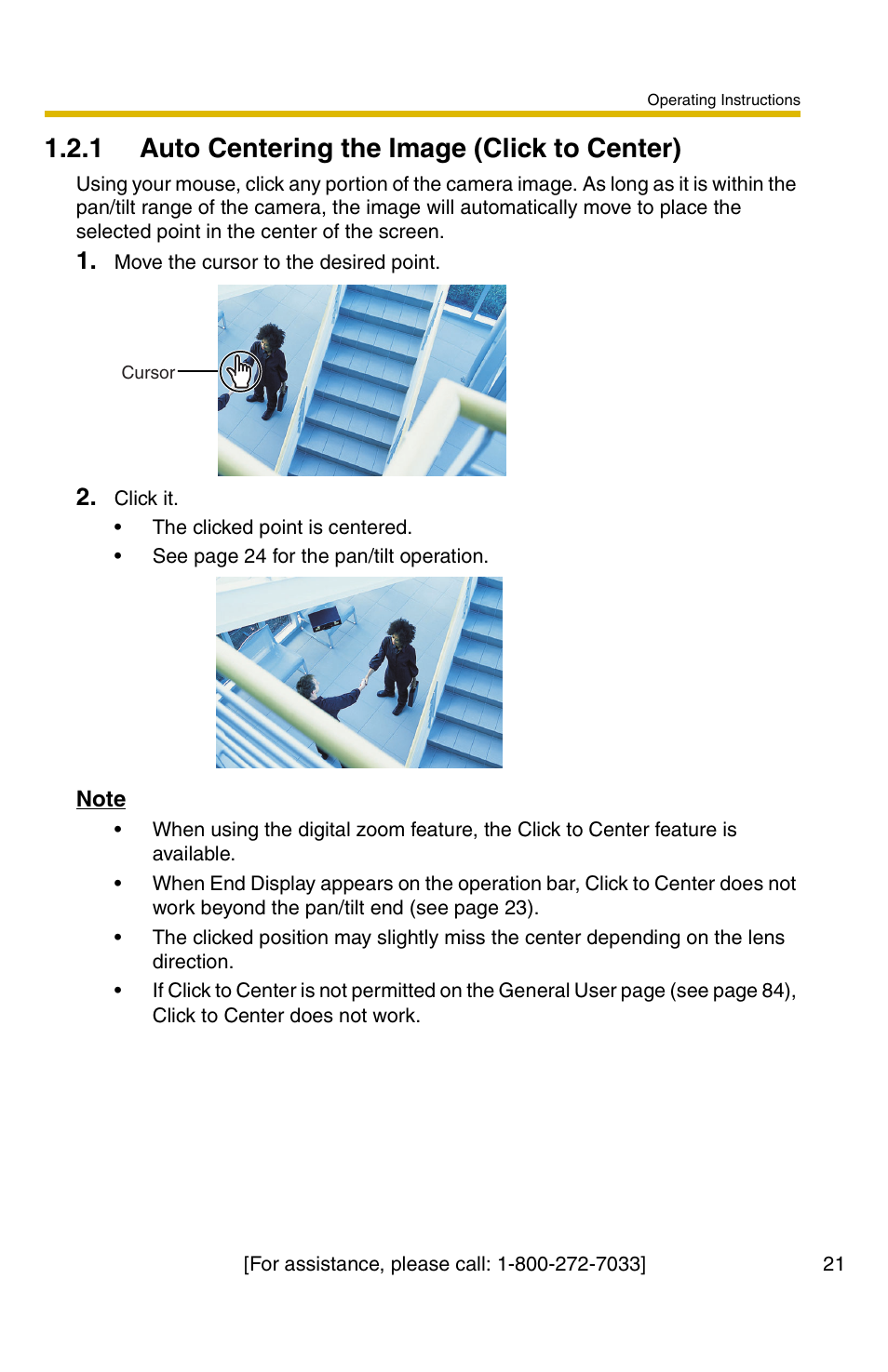 1 auto centering the image (click to center) | Panasonic KX-HCM110A User Manual | Page 21 / 176