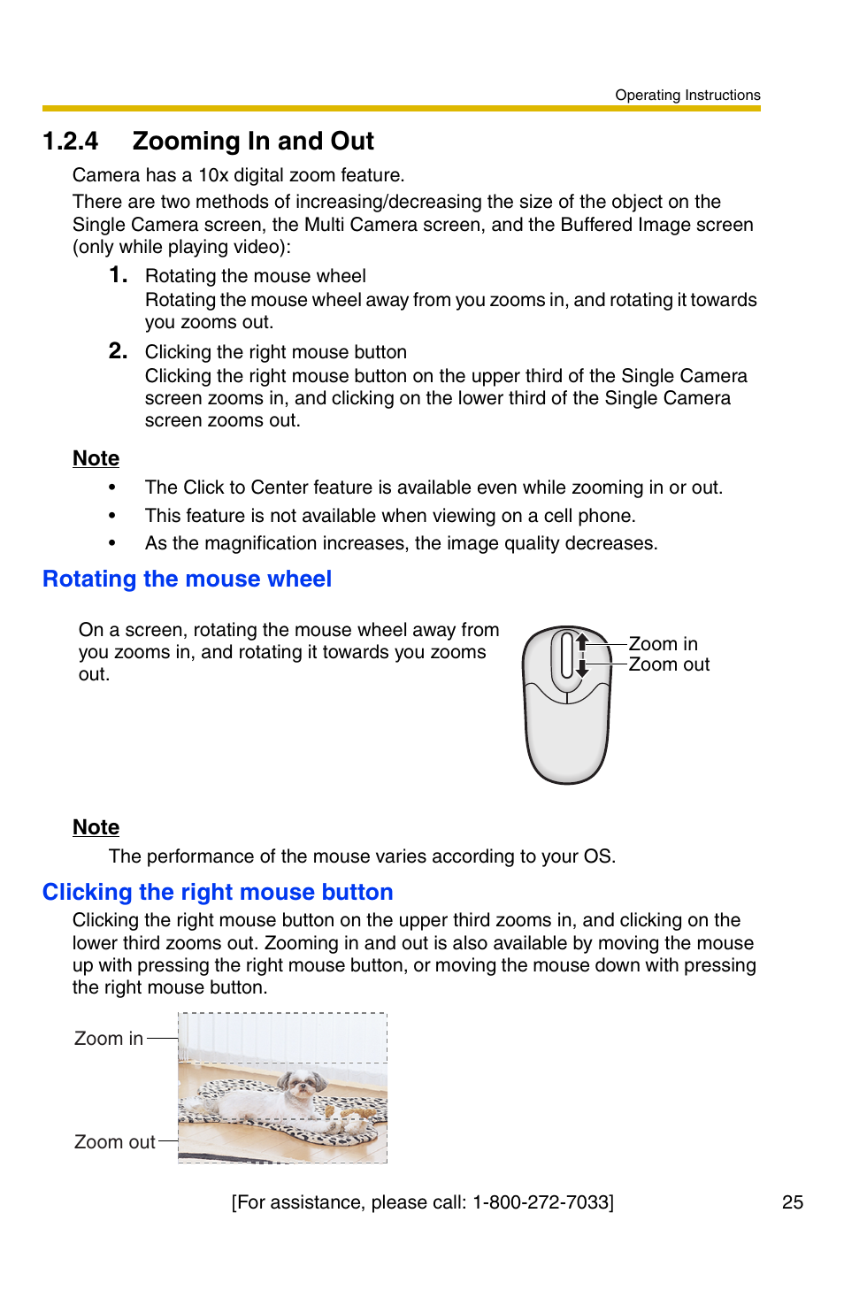 Ge 25, 4 zooming in and out, Rotating the mouse wheel | Clicking the right mouse button | Panasonic KX-HCM110A User Manual | Page 25 / 176
