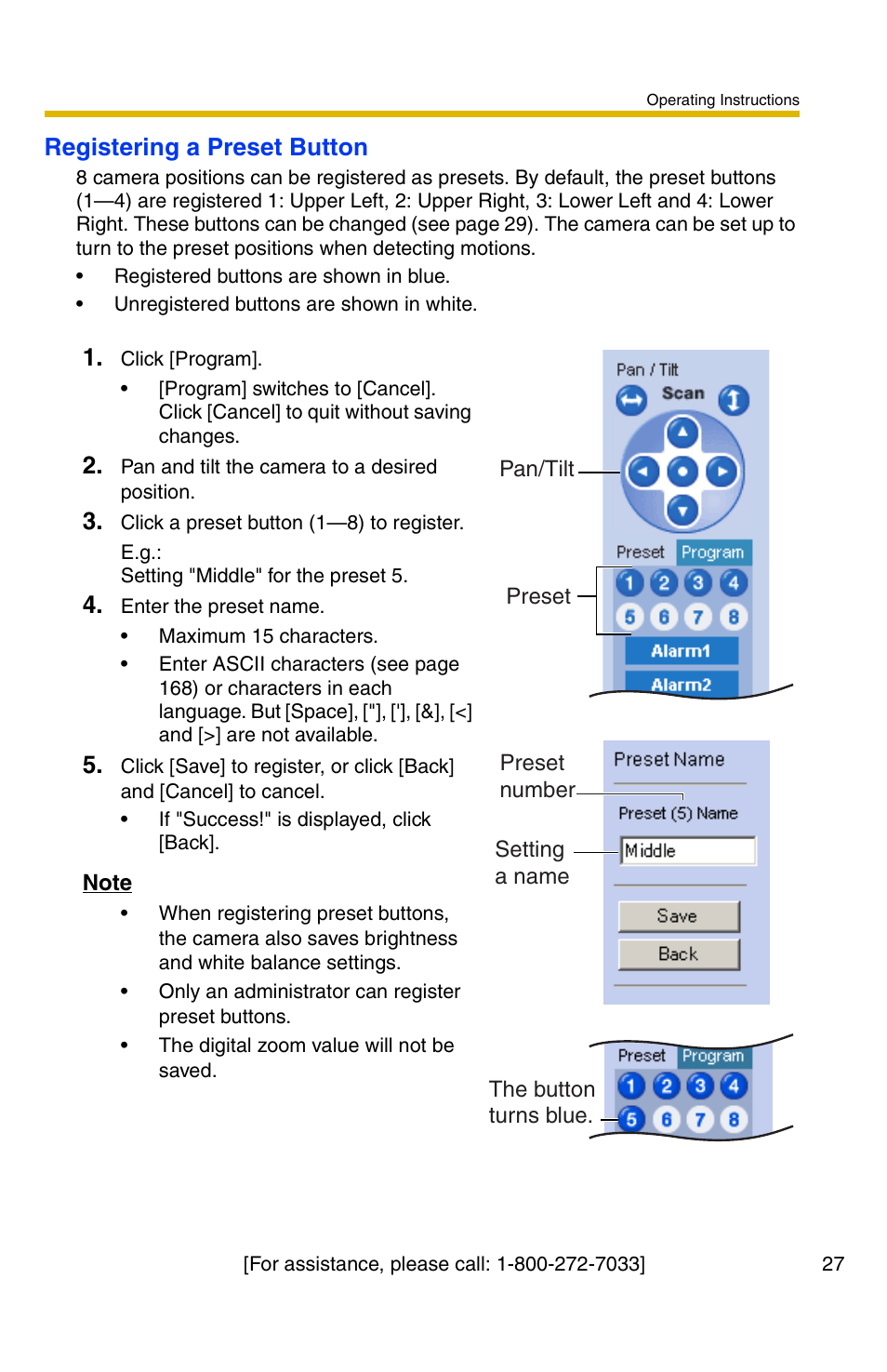 Registering a preset button | Panasonic KX-HCM110A User Manual | Page 27 / 176