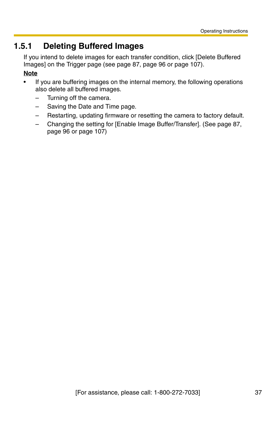 1 deleting buffered images | Panasonic KX-HCM110A User Manual | Page 37 / 176
