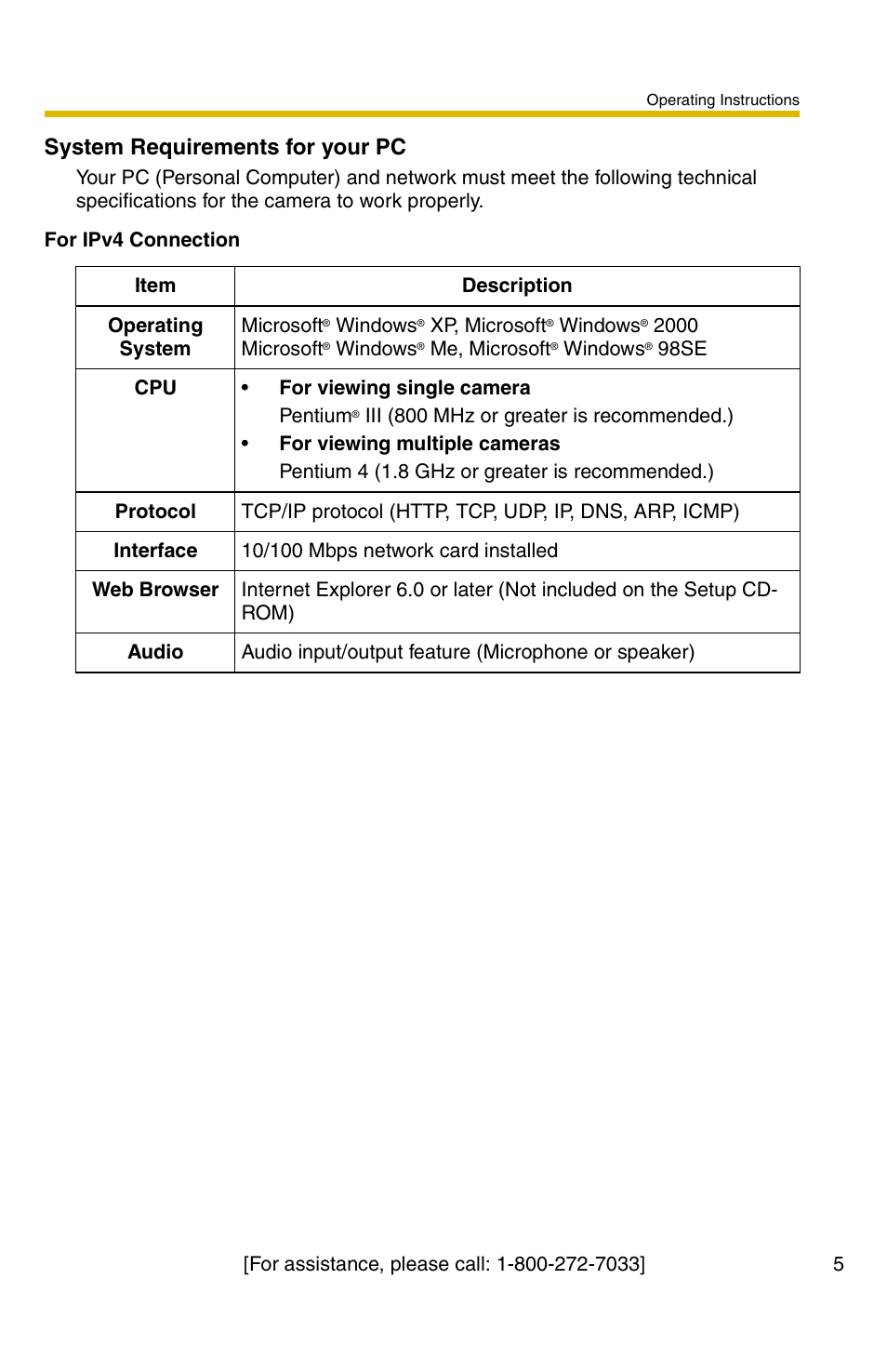 System requirements for your pc | Panasonic KX-HCM110A User Manual | Page 5 / 176
