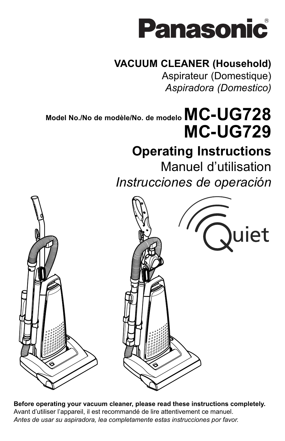 Panasonic MC-UG728 User Manual | 64 pages