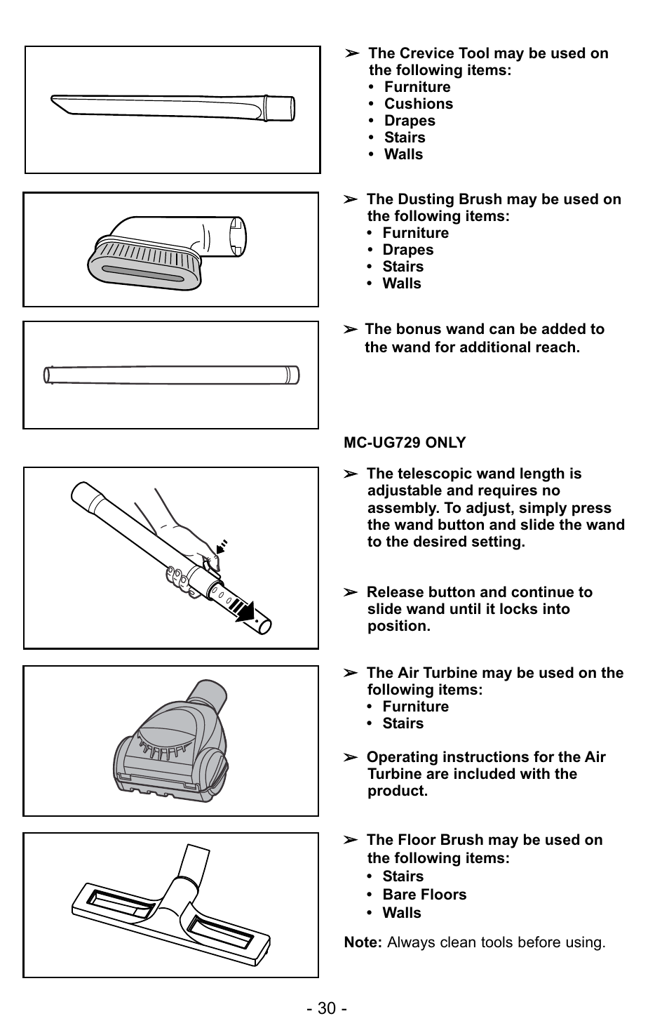 Panasonic MC-UG728 User Manual | Page 30 / 64