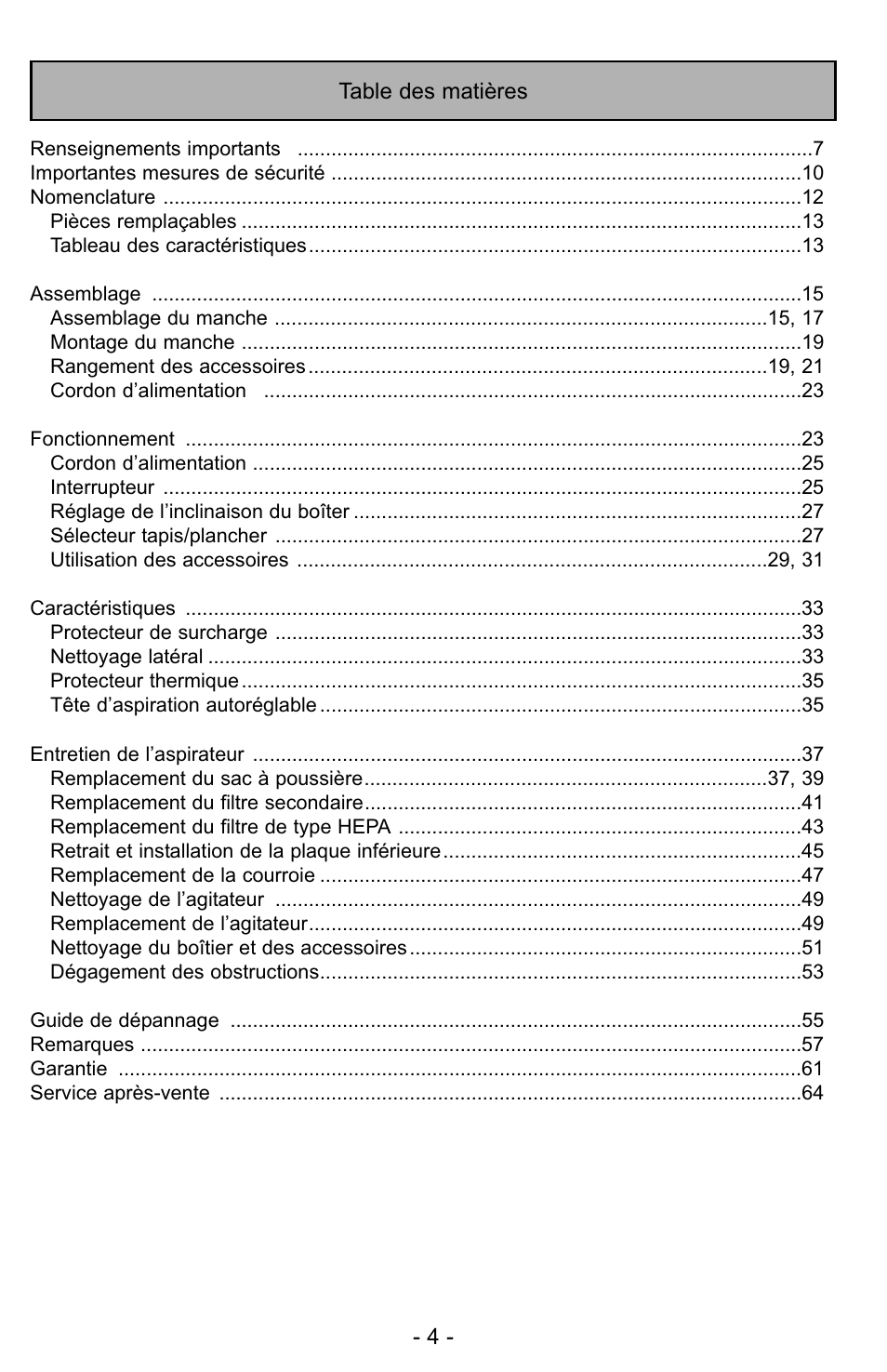 Panasonic MC-UG728 User Manual | Page 4 / 64