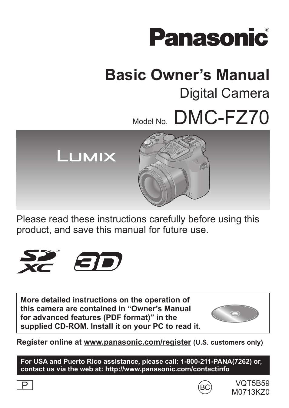Panasonic DMC-FZ70K User Manual | 34 pages