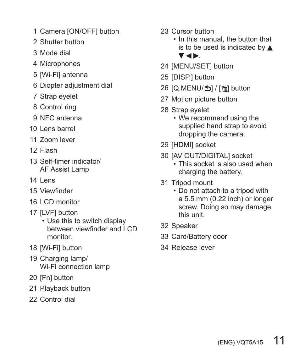 Panasonic DMC-LF1W User Manual | Page 11 / 39