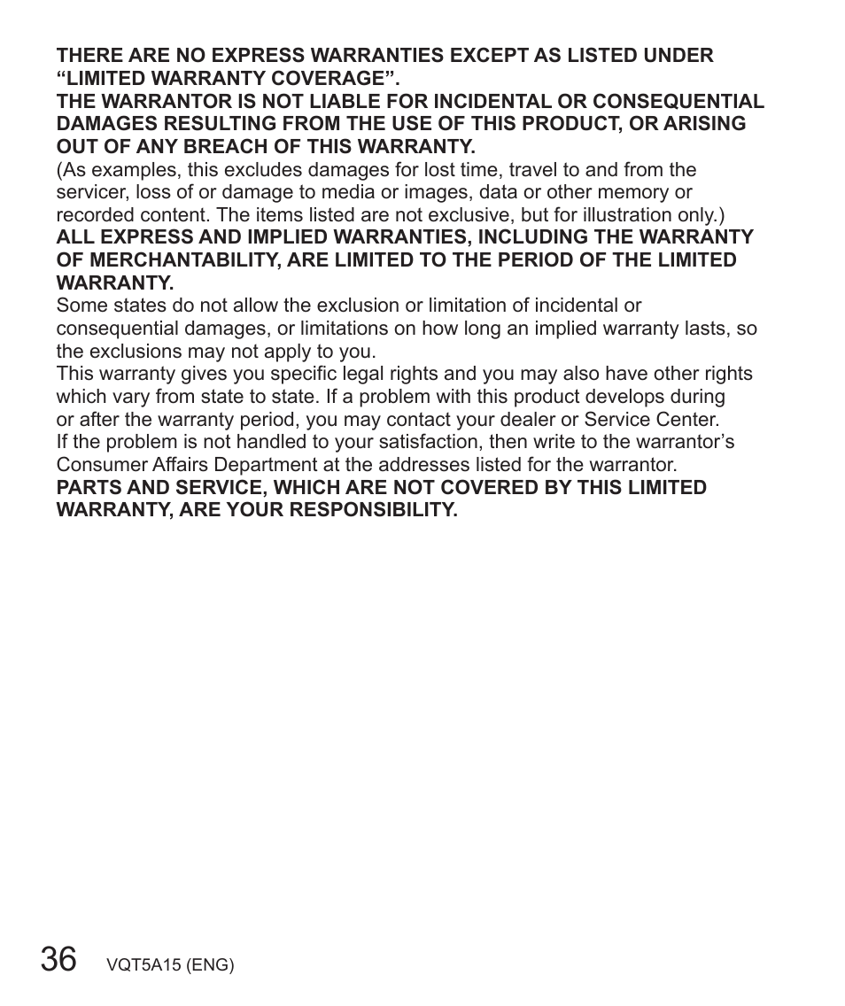 Panasonic DMC-LF1W User Manual | Page 36 / 39