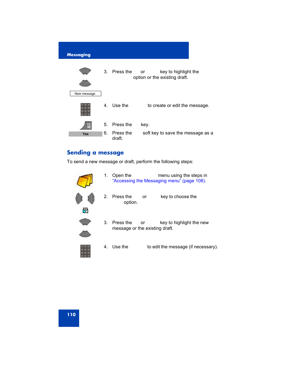 Sending a message | Avaya 4075 User Manual | Page 110 / 252