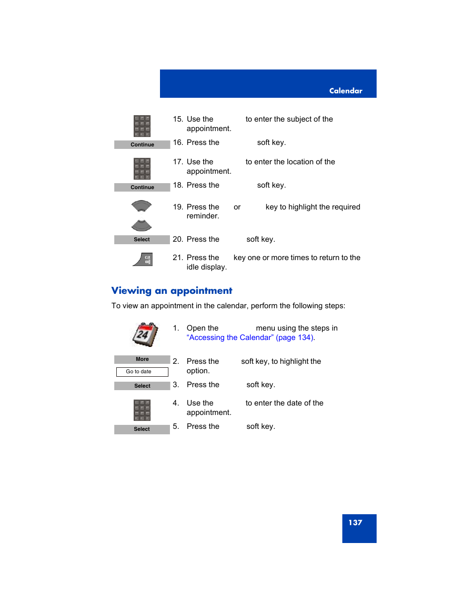 Viewing an appointment | Avaya 4075 User Manual | Page 137 / 252