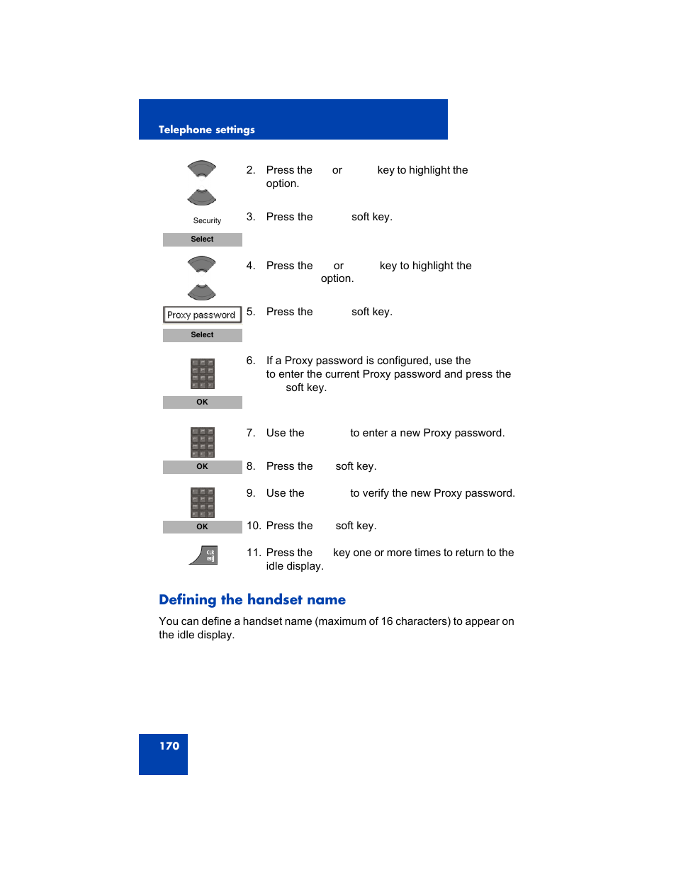 Defining the handset name | Avaya 4075 User Manual | Page 170 / 252