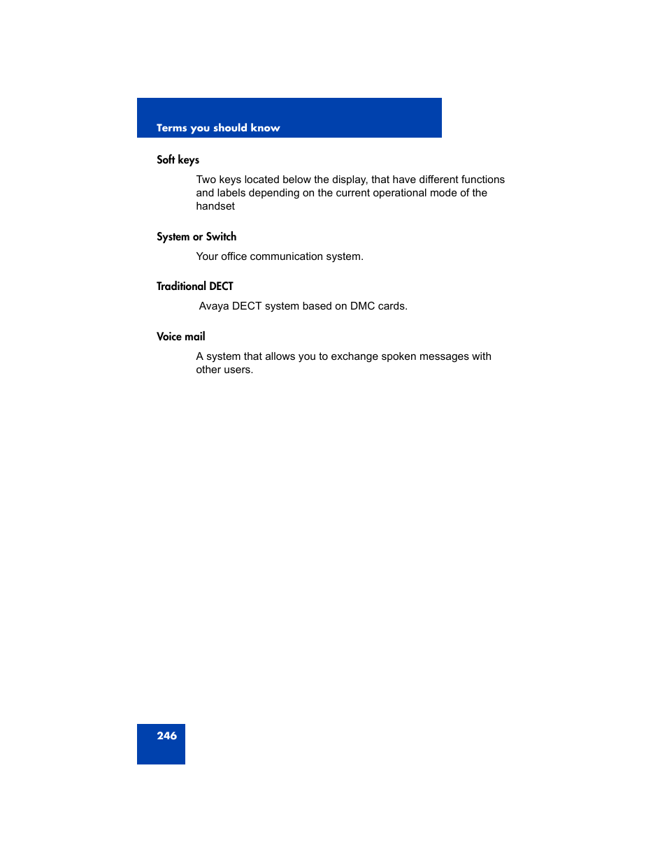 Avaya 4075 User Manual | Page 246 / 252