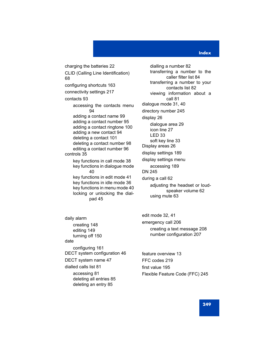Avaya 4075 User Manual | Page 249 / 252