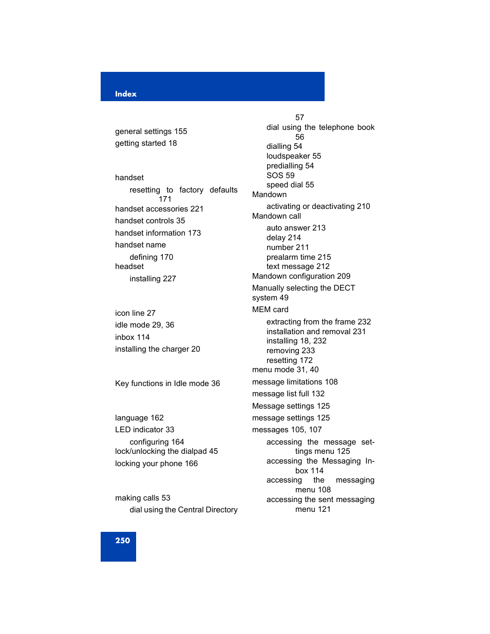 Avaya 4075 User Manual | Page 250 / 252