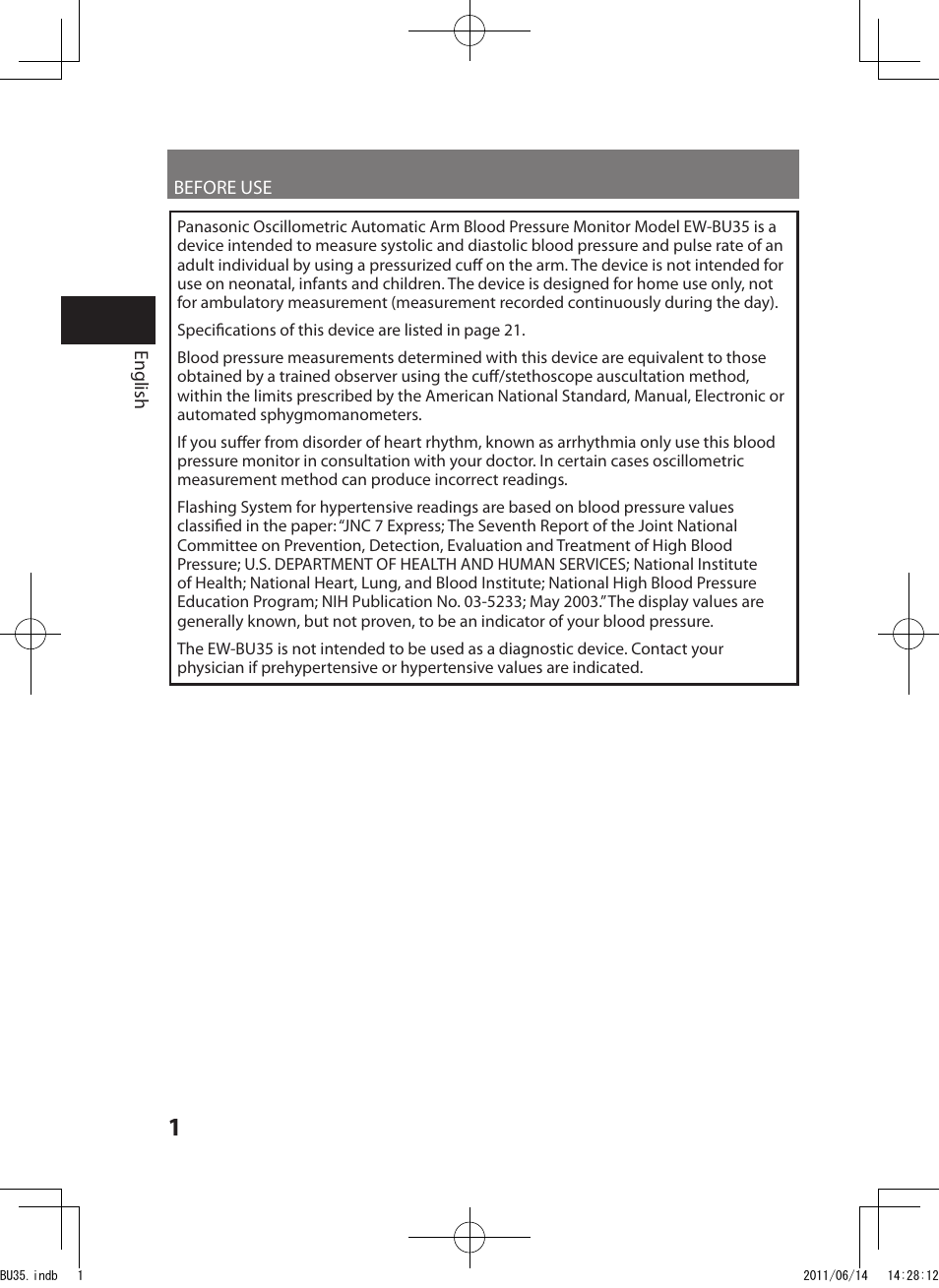 Panasonic EW-BU35W User Manual | Page 2 / 28