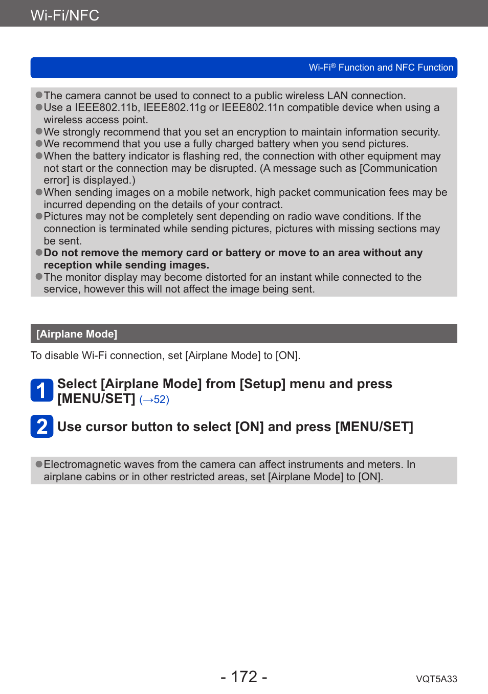 Airplane mode | Panasonic DMC-LF1W User Manual | Page 172 / 285