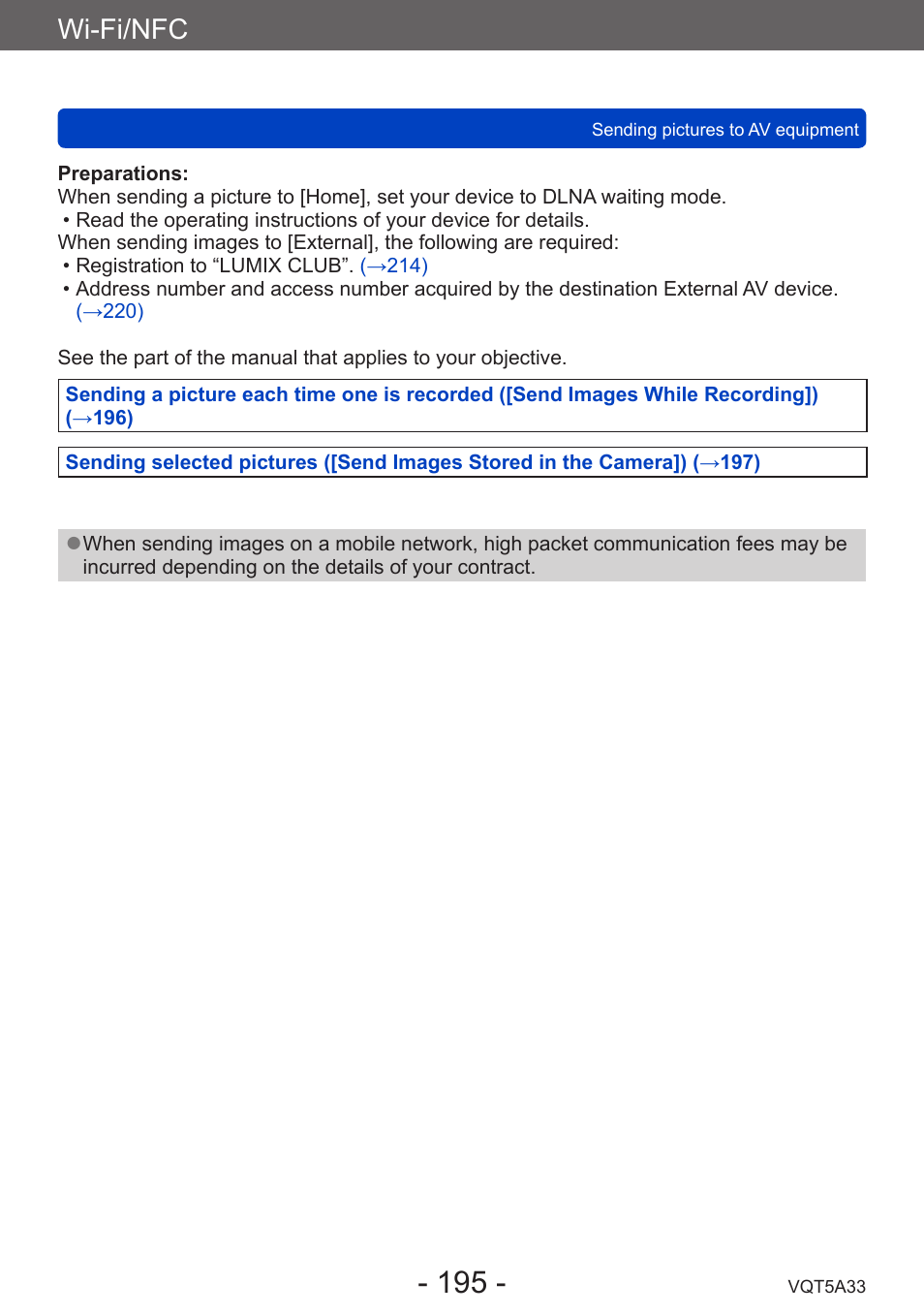 Wi-fi/nfc | Panasonic DMC-LF1W User Manual | Page 195 / 285