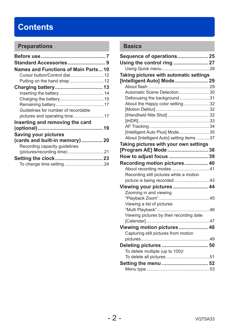 Panasonic DMC-LF1W User Manual | Page 2 / 285