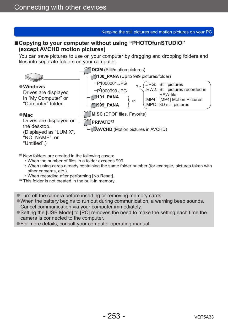 Connecting with other devices | Panasonic DMC-LF1W User Manual | Page 253 / 285
