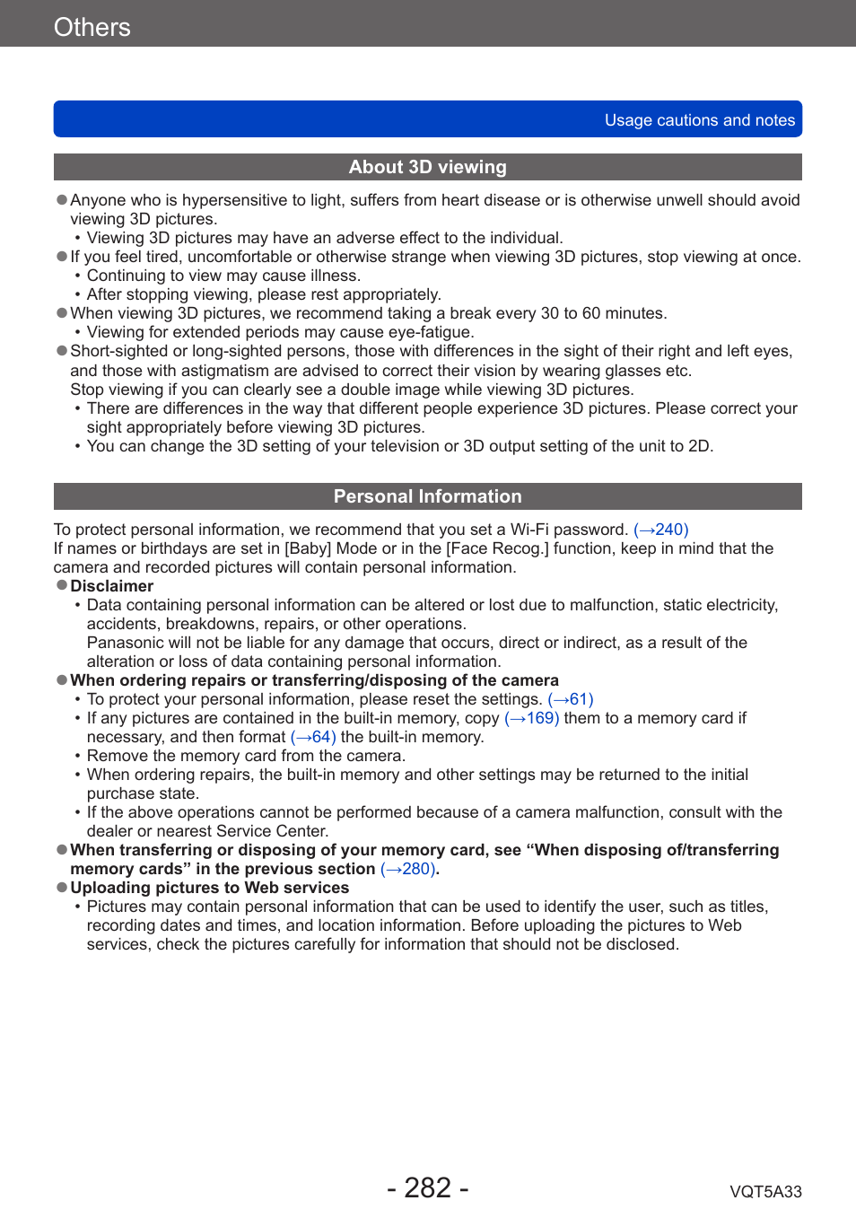 Others | Panasonic DMC-LF1W User Manual | Page 282 / 285