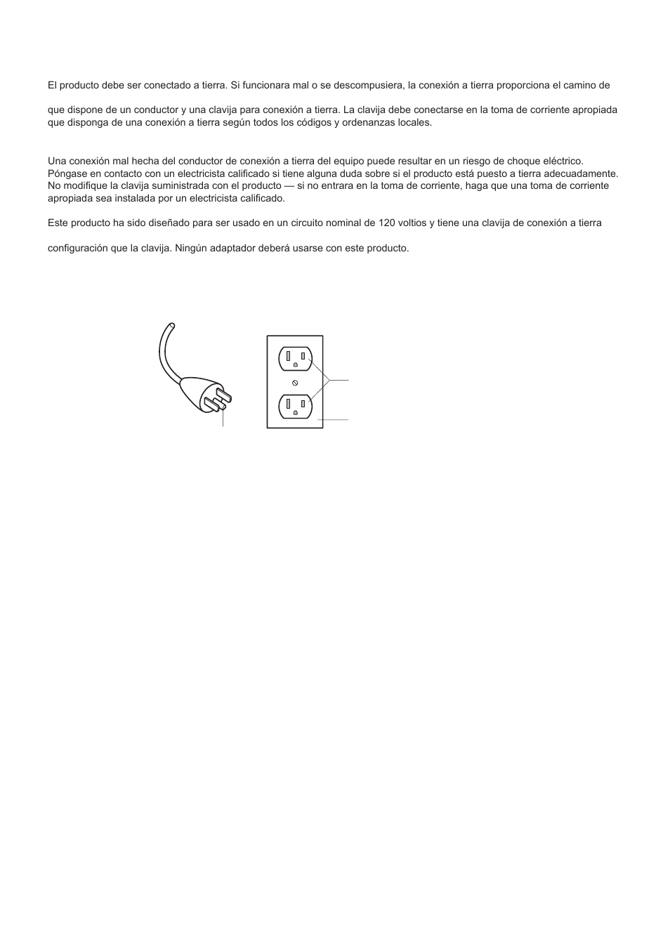 Instrucciones de conexión a tierra | Panasonic EP30007KX User Manual | Page 19 / 33