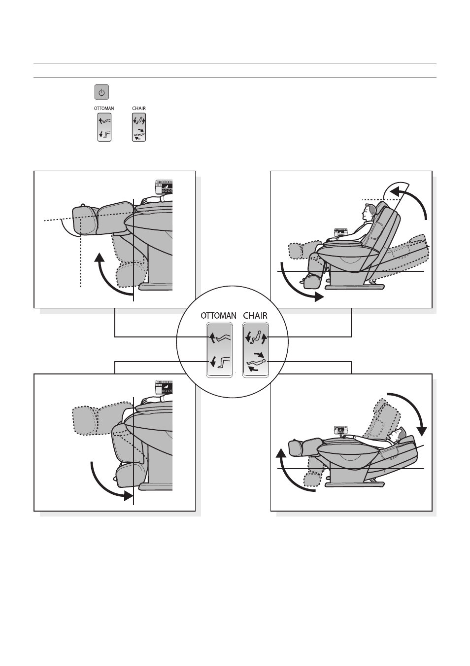 Ottoman and backrest height adjustment | Panasonic EP30007KX User Manual | Page 2 / 33