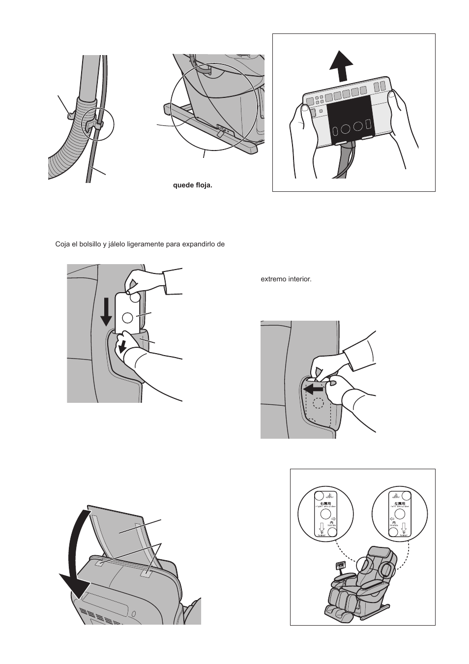 Instalación de la almohada, Inserción de la placa para el hombro | Panasonic EP30007KX User Manual | Page 30 / 33