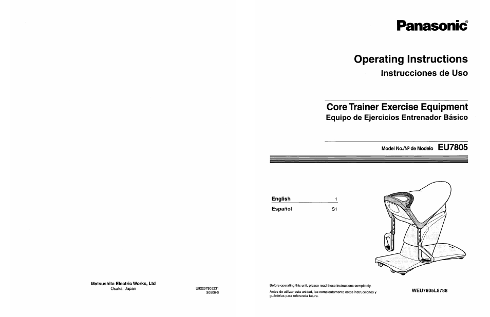 Matsushita electric works, ltd | Panasonic EU7805K User Manual | Page 23 / 23