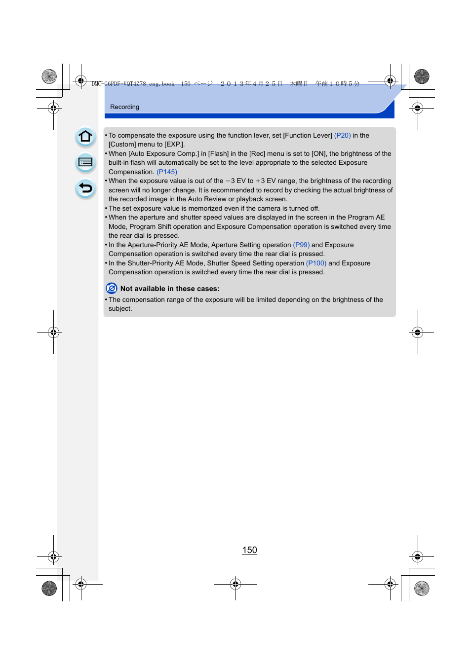 P150) | Panasonic DMC-G6KK User Manual | Page 150 / 356