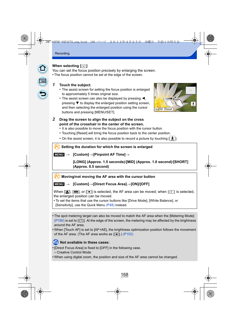 P168) | Panasonic DMC-G6KK User Manual | Page 168 / 356