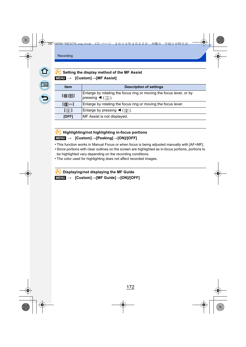 P172) | Panasonic DMC-G6KK User Manual | Page 172 / 356