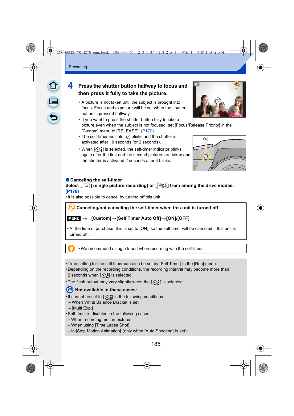 Panasonic DMC-G6KK User Manual | Page 185 / 356