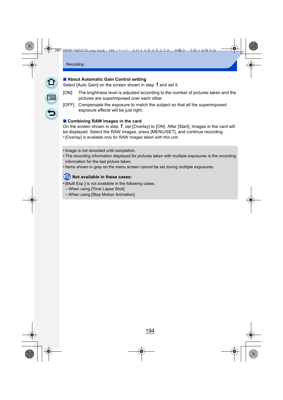 Panasonic DMC-G6KK User Manual | Page 194 / 356