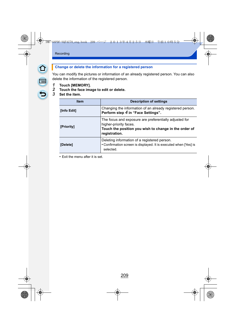 P209) | Panasonic DMC-G6KK User Manual | Page 209 / 356