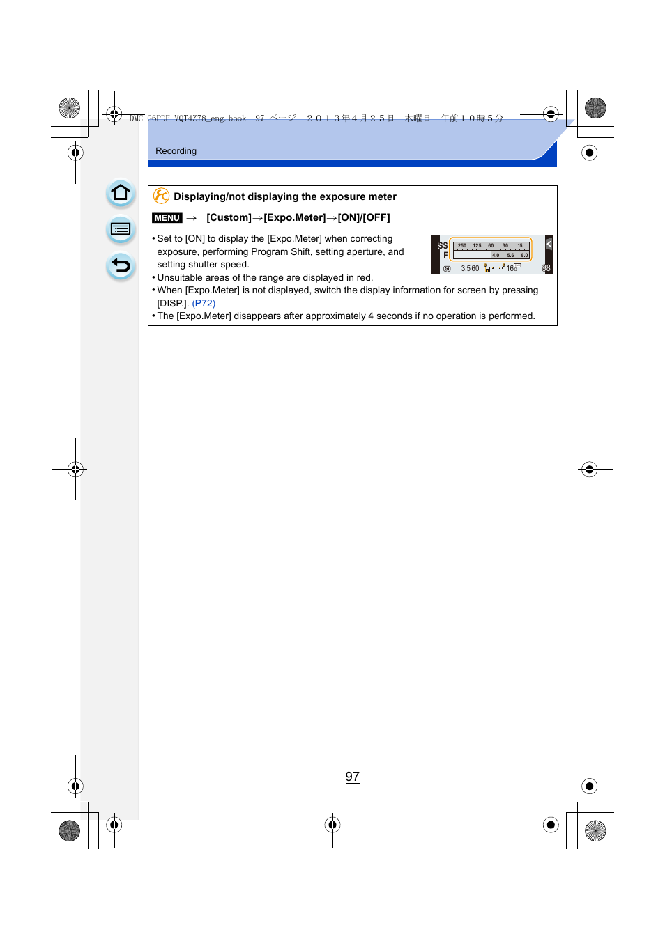 P97) | Panasonic DMC-G6KK User Manual | Page 97 / 356
