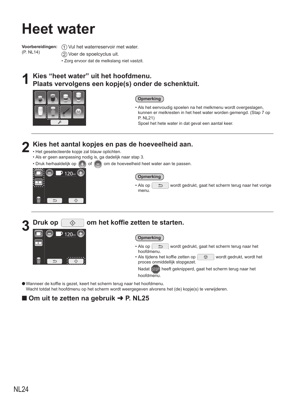 Heet water, Nl24 | Panasonic NCZA1 User Manual | Page 114 / 268