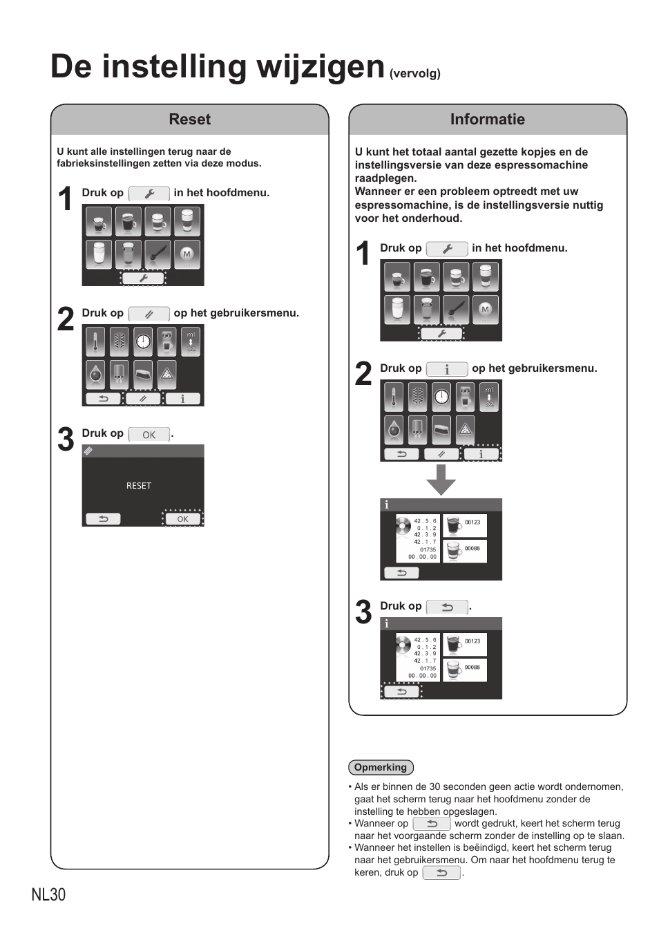 De instelling wijzigen, Nl30 | Panasonic NCZA1 User Manual | Page 120 / 268