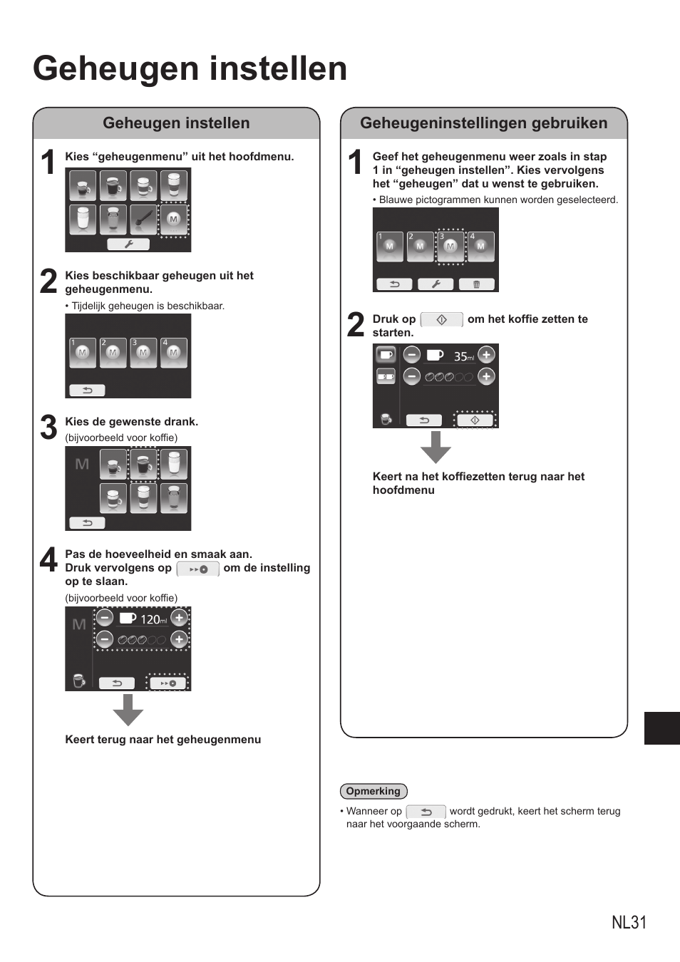 Geheugen instellen | Panasonic NCZA1 User Manual | Page 121 / 268