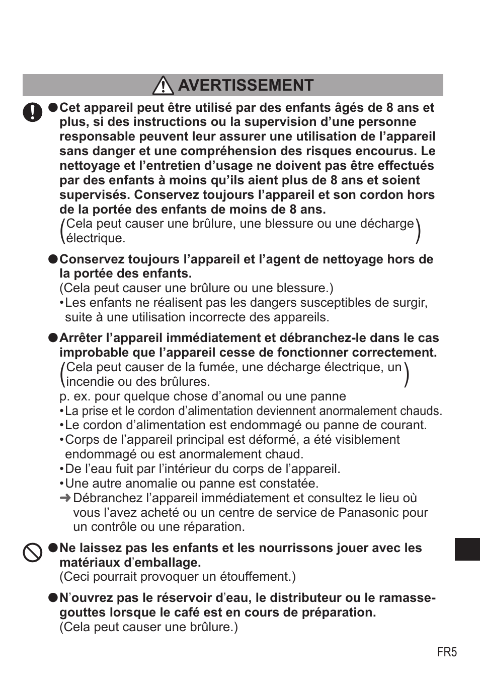 Avertissement | Panasonic NCZA1 User Manual | Page 139 / 268