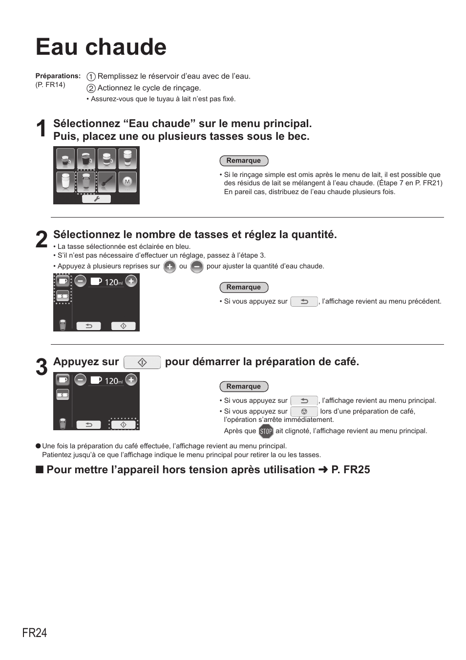 Eau chaude, Fr24 | Panasonic NCZA1 User Manual | Page 158 / 268